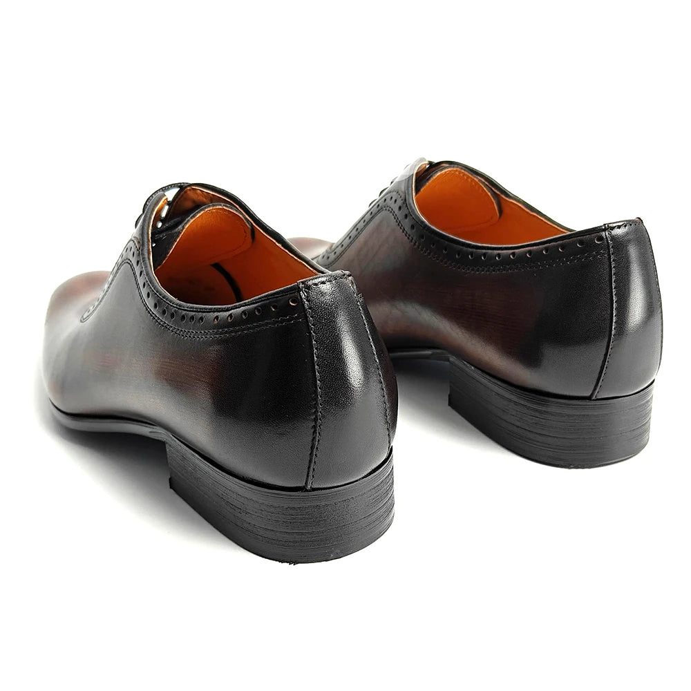 Luxury Men's Dress Shoes Higher Quality Oxford Leather Shoe Lace-Up Casual Business Shoes Fashion Carved Wedding Party Office