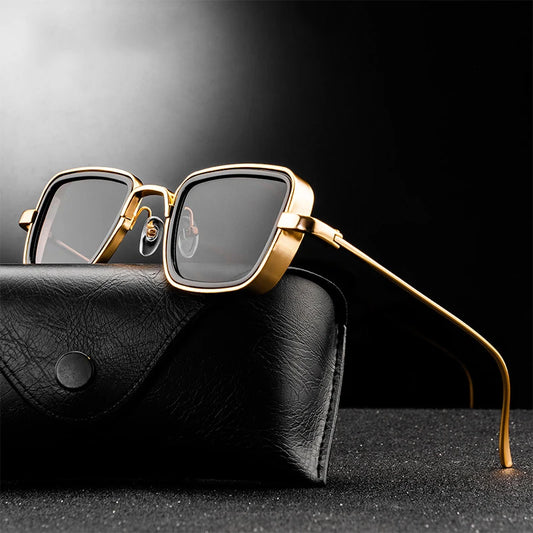 Vintage Steampunk Sunglasses Men 2020 Retro Metal Square Eyewear Trendy Brand Sun Glasses Shades For Women lunette de soleil