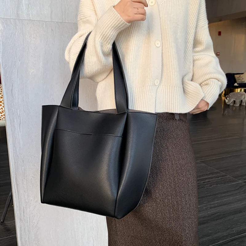 Sac à main en cuir PU de haute qualité pour femme, grande capacité, à bandoulière, fourre-tout rétro