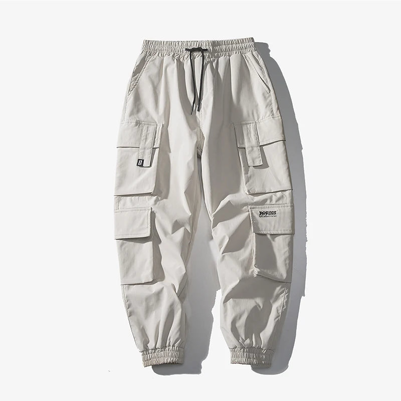 Pantalon cargo surdimensionné pour homme, streetwear, jogging noir, décontracté, taille élastique, sarouel, grande taille 5XL