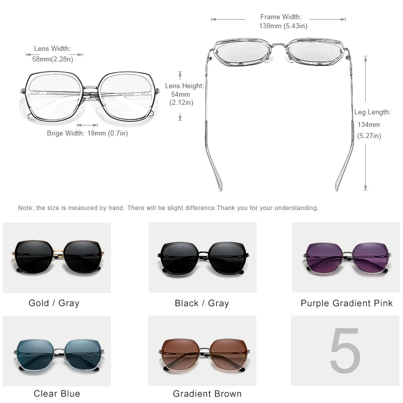 KINGSEVEN Women's Sunglasses Gradient Polarized Lens Luxury Design Ladies Elegant Lunette De Soleil Femme