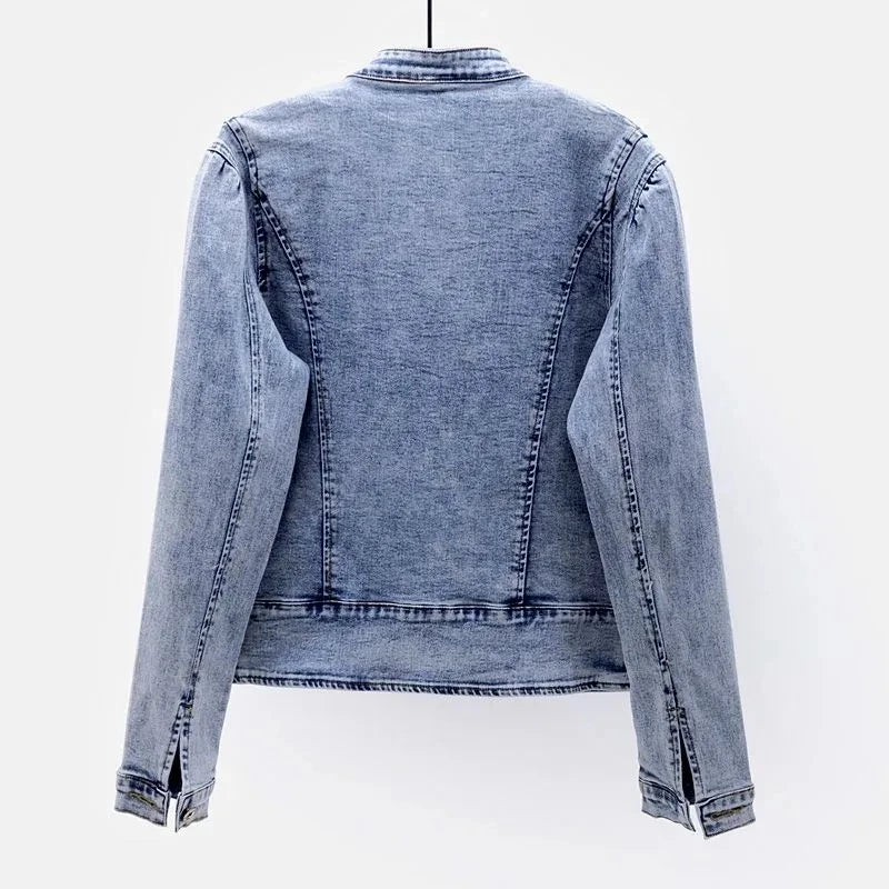 Women's Denim Jacket 2024 Spring Autumn Streetwear Long Sleeve Embroidery Ladies Jean Jackets Loose Short Outwear Femme