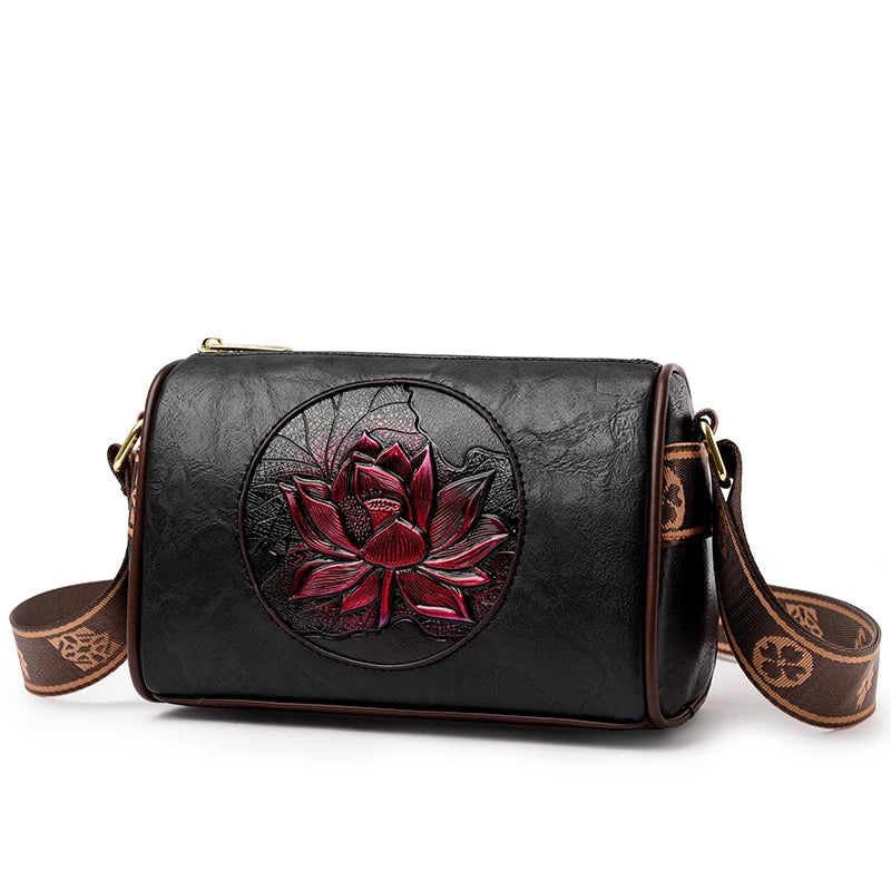 Casual Women Handbag Soft Leather Shoulder Crossbody Bags for Women New Fashion Print Ladies Messenger Tote Bag Sac A Main