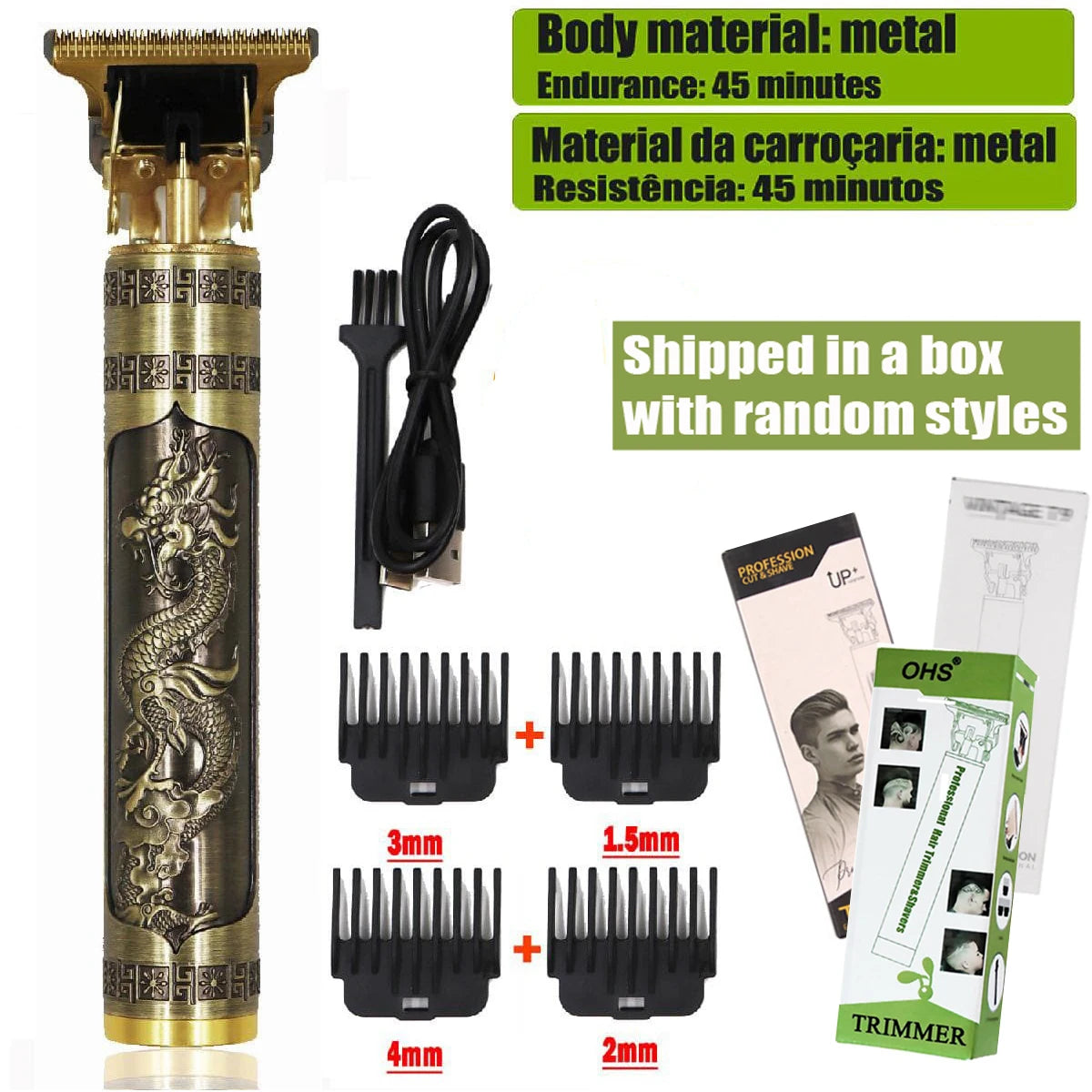 Tondeuse à cheveux T9 pour hommes, rasoir électrique de 0 mm, pour la réparation de la barbe et des poils du corps