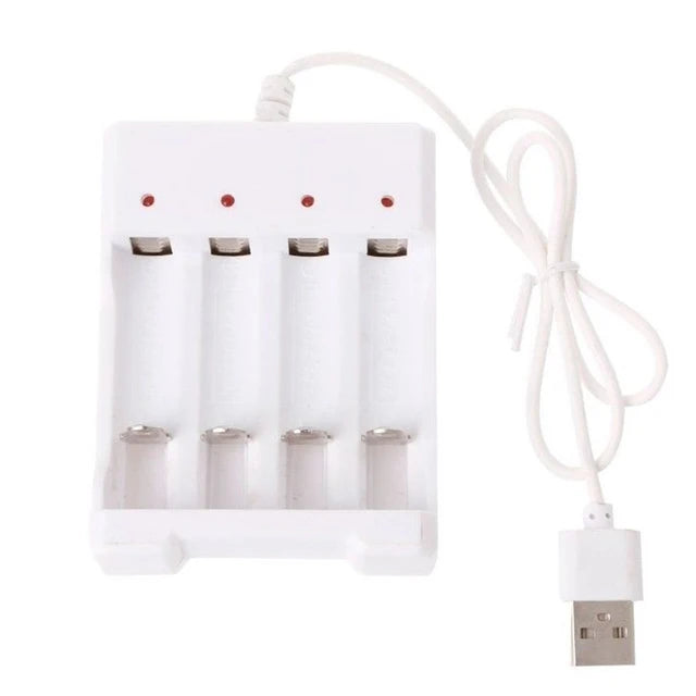 Nouveau chargeur de batterie rechargeable rapide à fente USB 3/4 haute vitesse avec protection contre les courts-circuits, station de batterie rechargeable AAA et AA