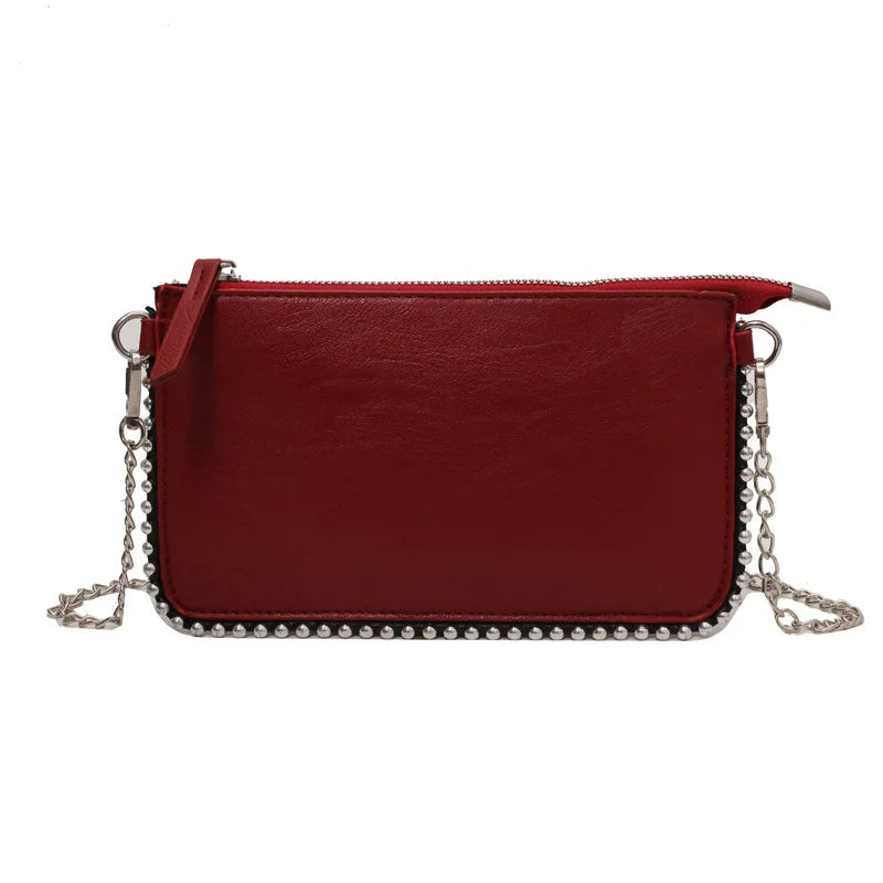 Sacs à bandoulière de couleur unie pour femmes, porte-monnaie à chaîne pour téléphone portable, sac messager à bandoulière tendance