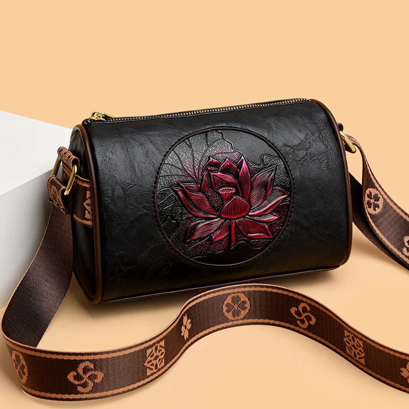 Casual Women Handbag Soft Leather Shoulder Crossbody Bags for Women New Fashion Print Ladies Messenger Tote Bag Sac A Main