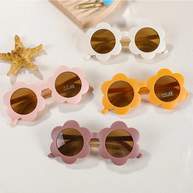 New Sun Flower Kids Sunglasses UV400 for Boy Girls Toddler Lovely Baby Sun Glasses Round Cute Children Outdoor Eyewear
