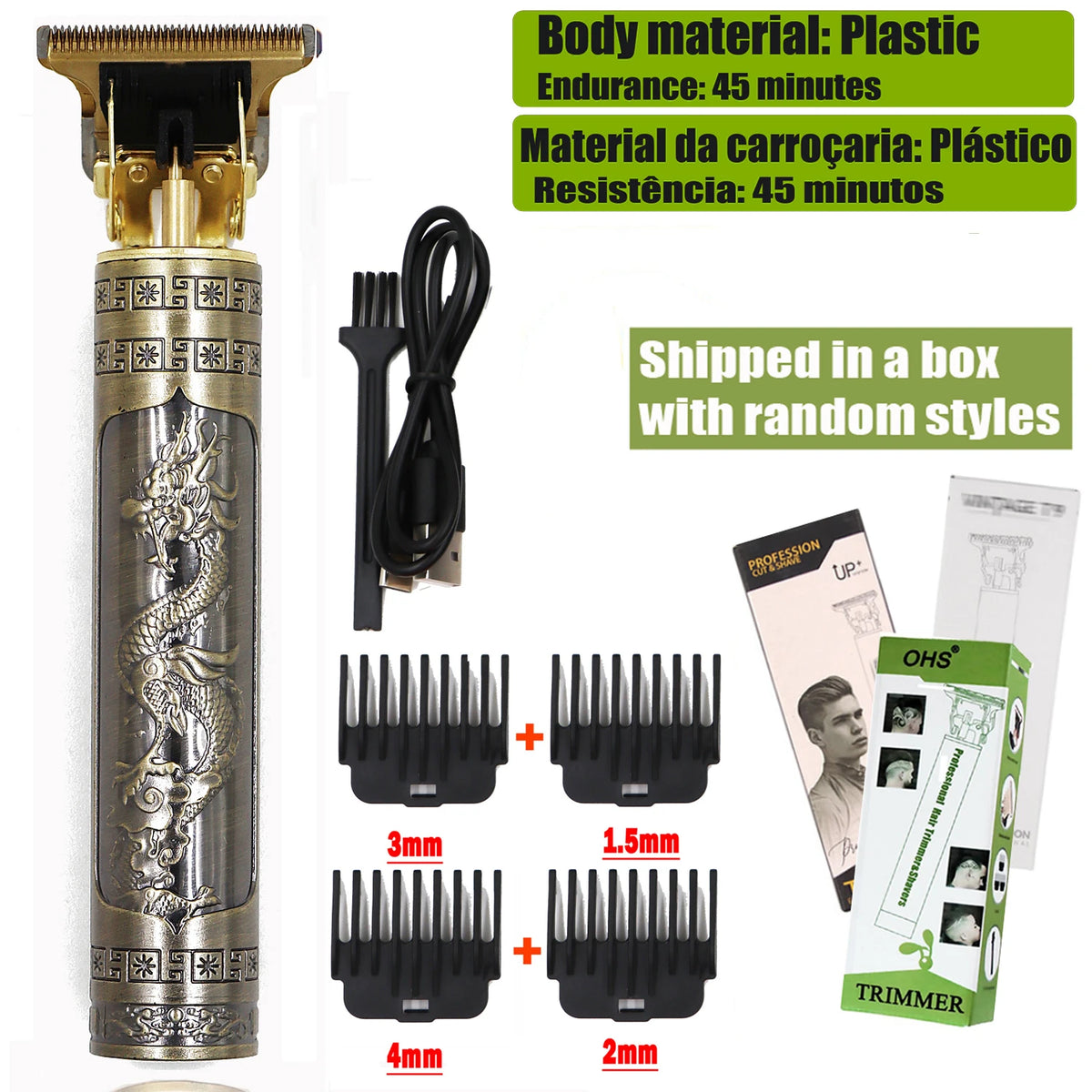 Tondeuse à cheveux T9 pour hommes, rasoir électrique de 0 mm, pour la réparation de la barbe et des poils du corps