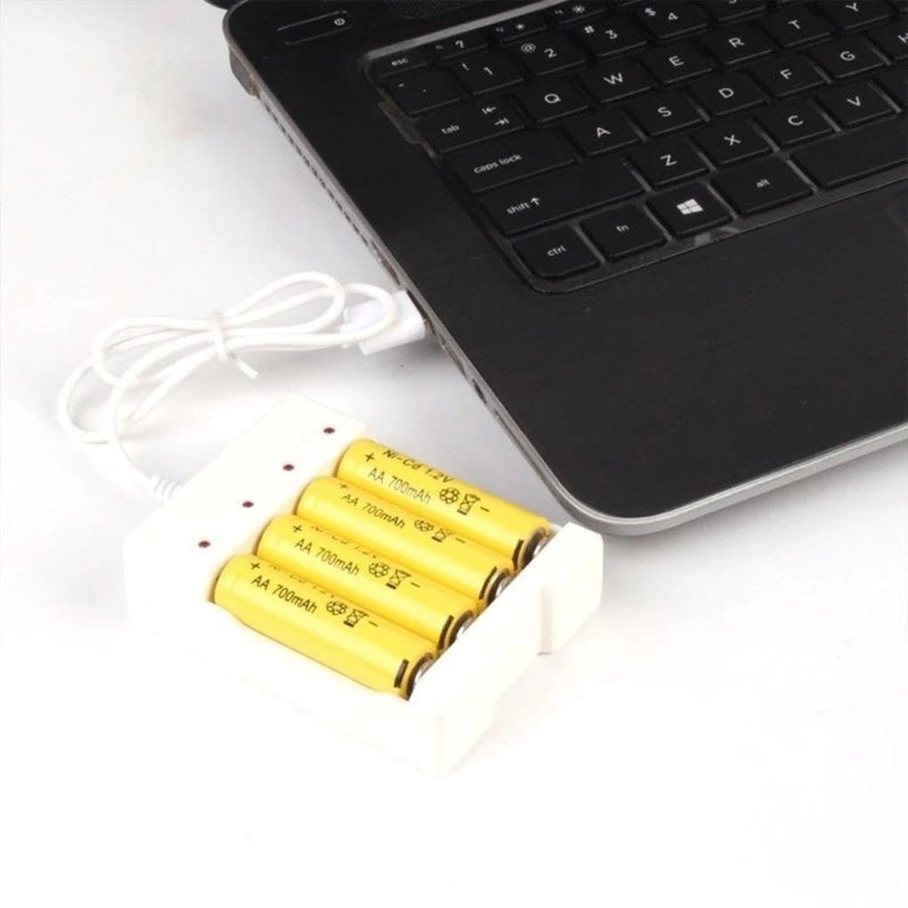 Nouveau chargeur de batterie rechargeable rapide à fente USB 3/4 haute vitesse avec protection contre les courts-circuits, station de batterie rechargeable AAA et AA