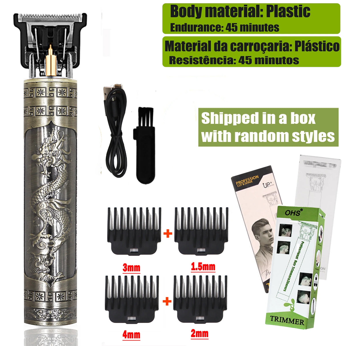 Tondeuse à cheveux T9 pour hommes, rasoir électrique de 0 mm, pour la réparation de la barbe et des poils du corps