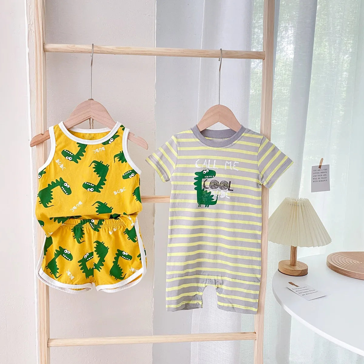 Sanlutoz Ensemble de vêtements d'été pour bébés garçons, haut et short, en coton, motif animal mignon, 2 pièces