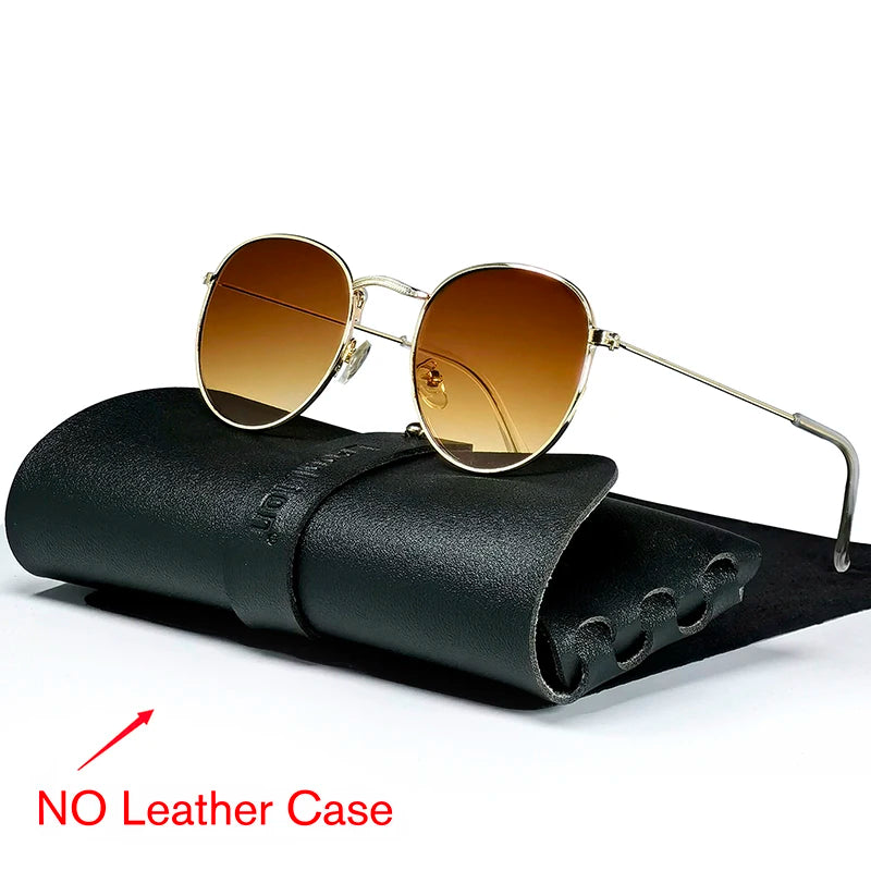 LeonLion Round Retro Sunglasses Men Round Vintage Sun Glasses for Men/Women Luxury Eyewear Men Metal Lunette Soleil Homme UV400