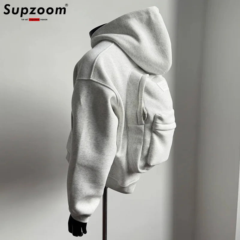 Supzoom Top Fashion Loose Automne et Hiver Nouveauté Style Américain Tendance Sac à Dos Intégré Populaire Décontracté Coton Sweats à Capuche