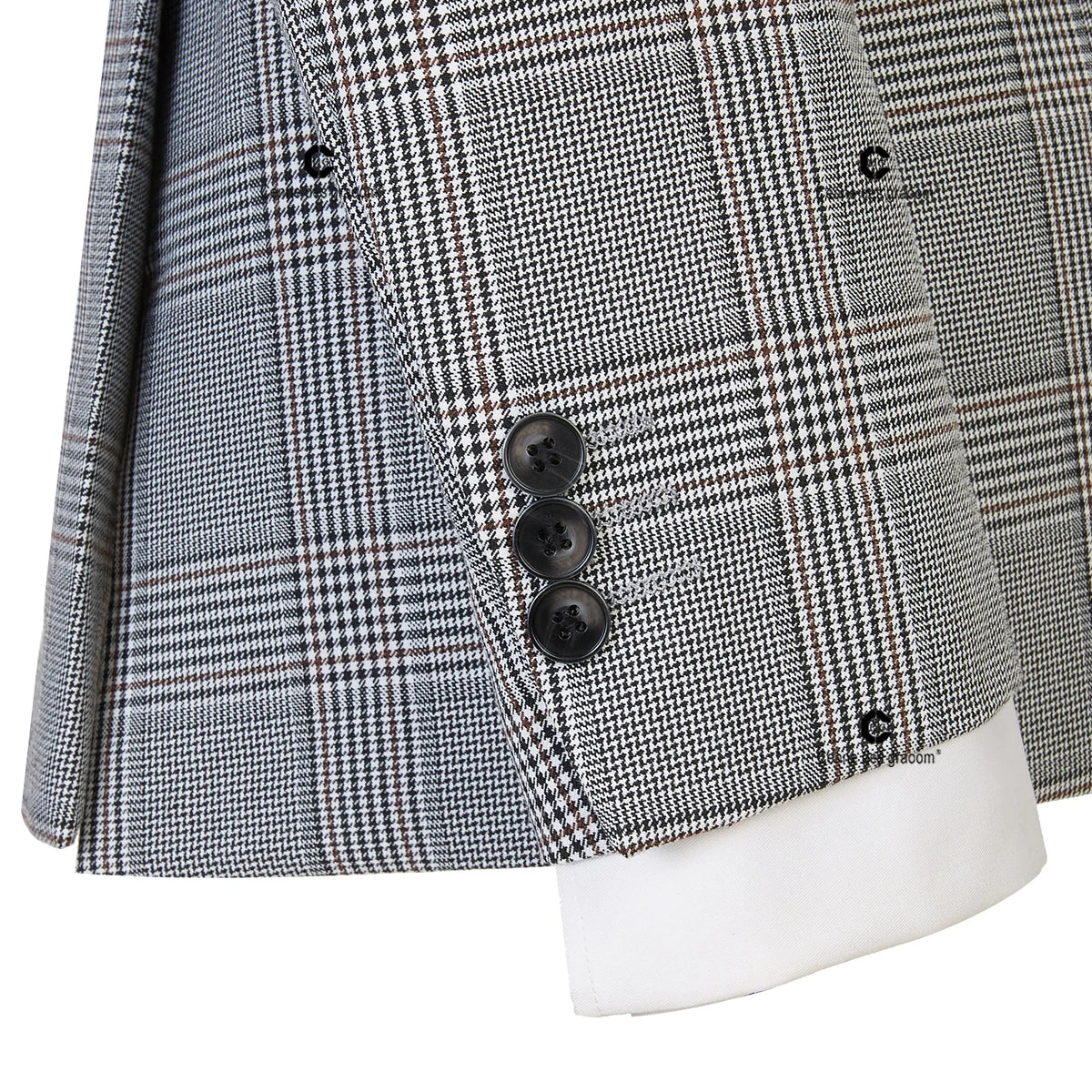 Costume classique pour homme Cenne Des Graoom 2025, ensemble 2 pièces à carreaux, veste croisée vintage, gilet et pantalon, pour bureau, affaires, mariage