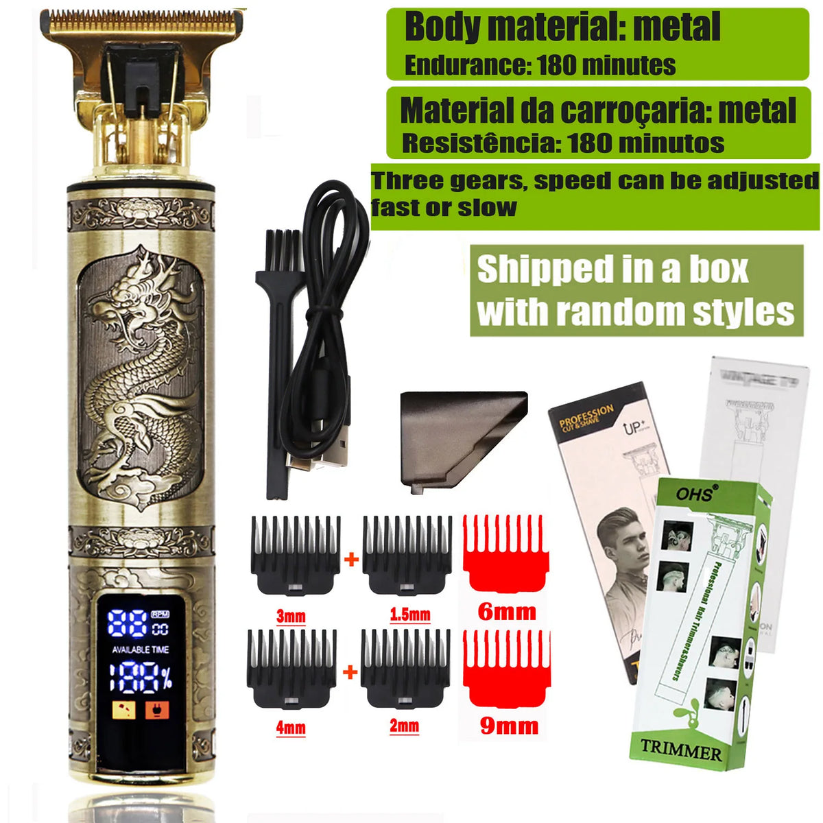 Tondeuse à cheveux T9 pour hommes, rasoir électrique de 0 mm, pour la réparation de la barbe et des poils du corps