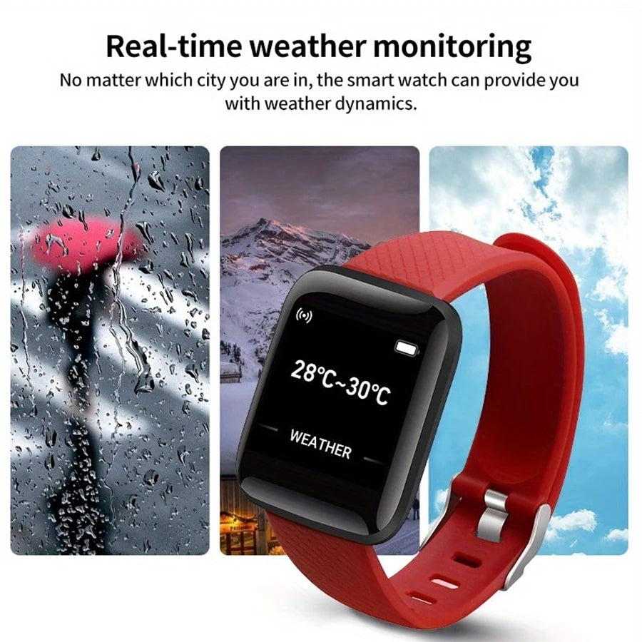 Montre connectée multifonction pour hommes, femmes et enfants, rappel de messages, contrôle de la musique, sport, pas, calories, D13, réveil, 116Plus