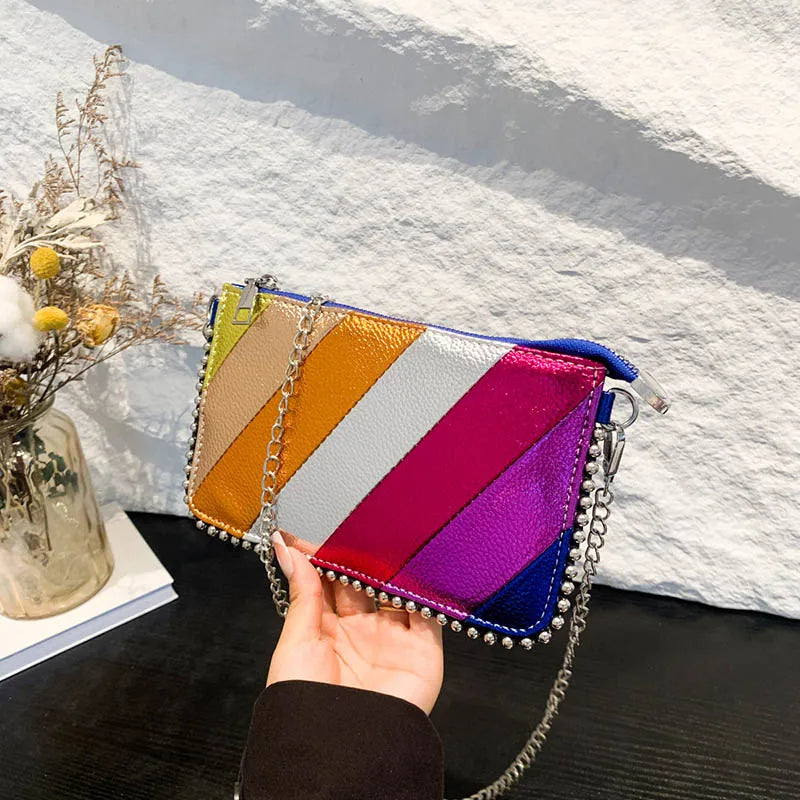Solid color Design Crossbody Bags For Women Fashion Chain Mobile Phone Purses Fashion Shoulder Messenger Bag Sac A Main Female
