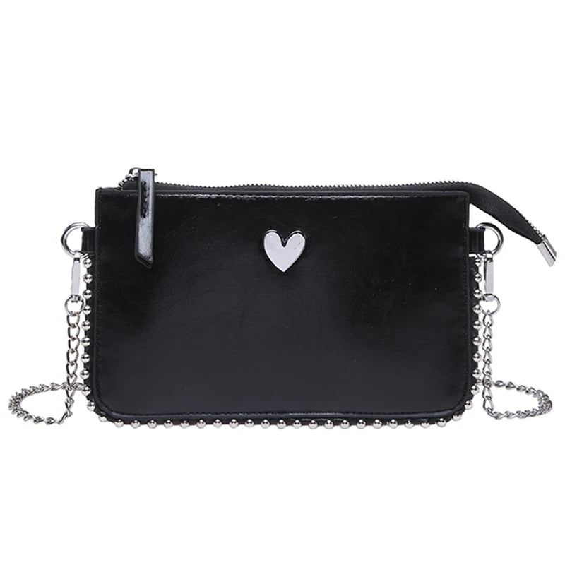 Sacs à bandoulière de couleur unie pour femmes, porte-monnaie à chaîne pour téléphone portable, sac messager à bandoulière tendance