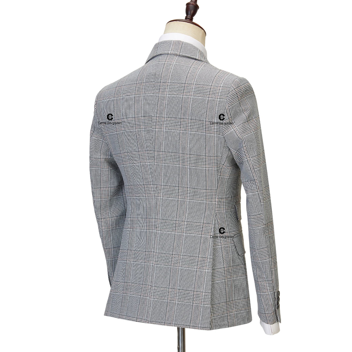 Costume classique pour homme Cenne Des Graoom 2025, ensemble 2 pièces à carreaux, veste croisée vintage, gilet et pantalon, pour bureau, affaires, mariage