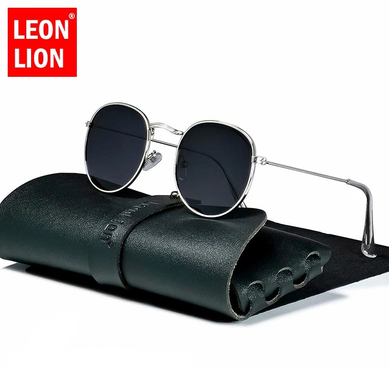 LeonLion Round Retro Sunglasses Men Round Vintage Sun Glasses for Men/Women Luxury Eyewear Men Metal Lunette Soleil Homme UV400