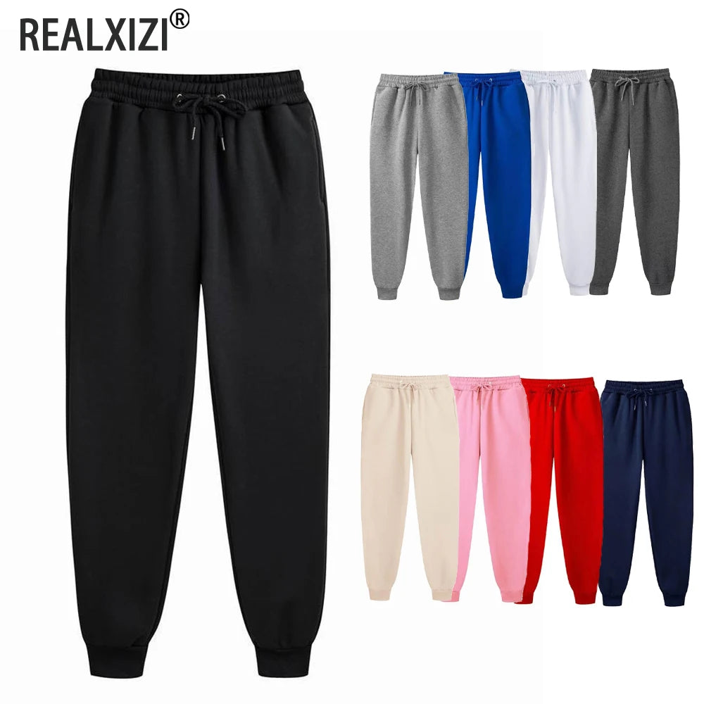 Pantalon de survêtement pour homme, pantalon polaire printemps-automne, pantalon de sport long, décontracté, poches à cordon, pantalon de survêtement surdimensionné pour homme