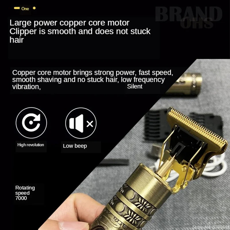 Tondeuse à cheveux T9 pour hommes, rasoir électrique de 0 mm, pour la réparation de la barbe et des poils du corps