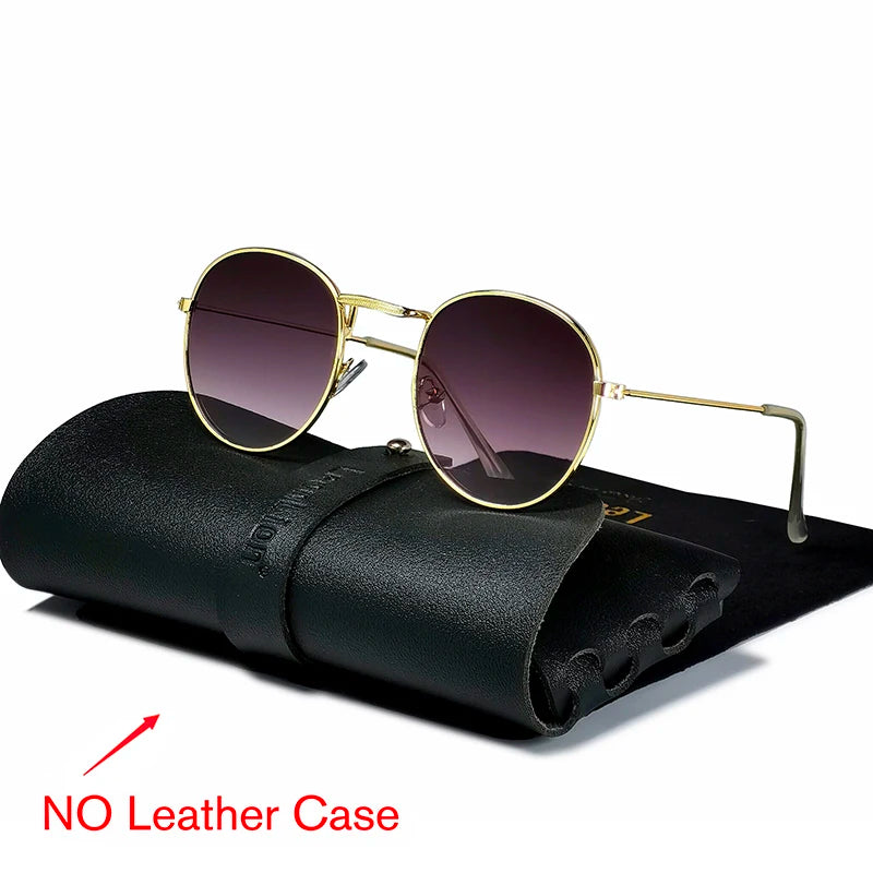 LeonLion Round Retro Sunglasses Men Round Vintage Sun Glasses for Men/Women Luxury Eyewear Men Metal Lunette Soleil Homme UV400