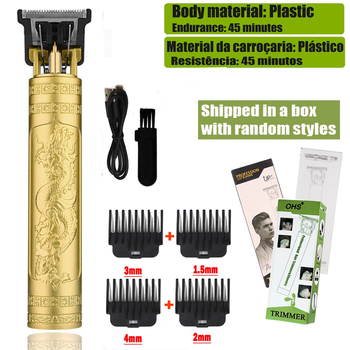 Tondeuse à cheveux T9 pour hommes, rasoir électrique de 0 mm, pour la réparation de la barbe et des poils du corps