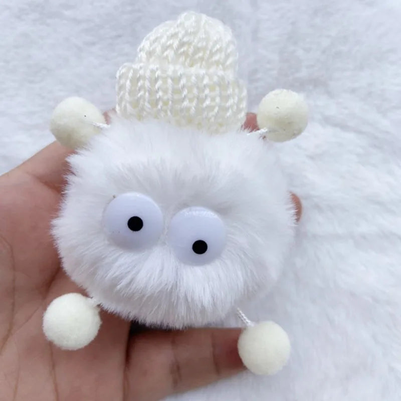 Funny Black Fur Ball for Clogs Accessories Shoe Flower Cartoon 3D Stereoscopic Cookie Genie Detachable Charms Decorative Buckles