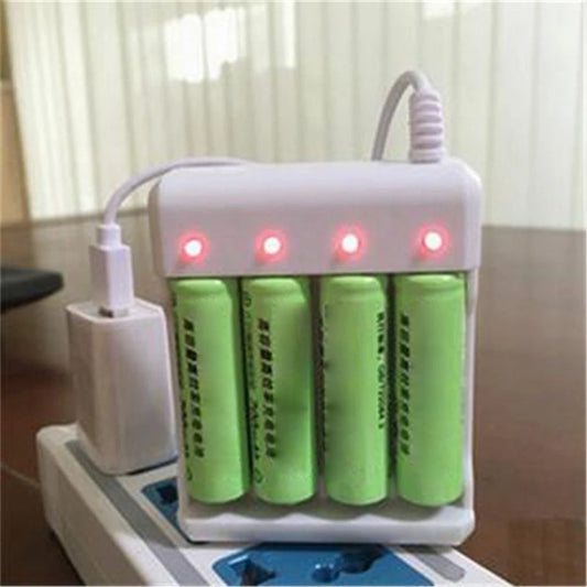 Nouveau chargeur de batterie rechargeable rapide à fente USB 3/4 haute vitesse avec protection contre les courts-circuits, station de batterie rechargeable AAA et AA