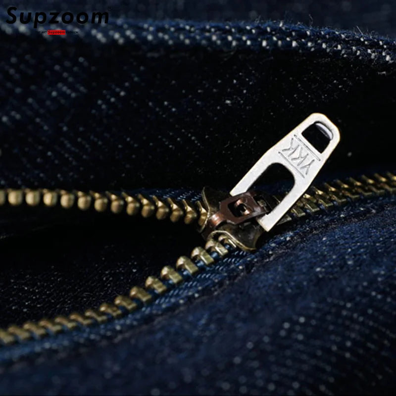 Supzoom Nouveauté Vente Chaude Top Mode Automne Fermeture Éclair Braguette Délavé Décontracté Patchwork Cargo Denim Poches Coton Jeans Hommes