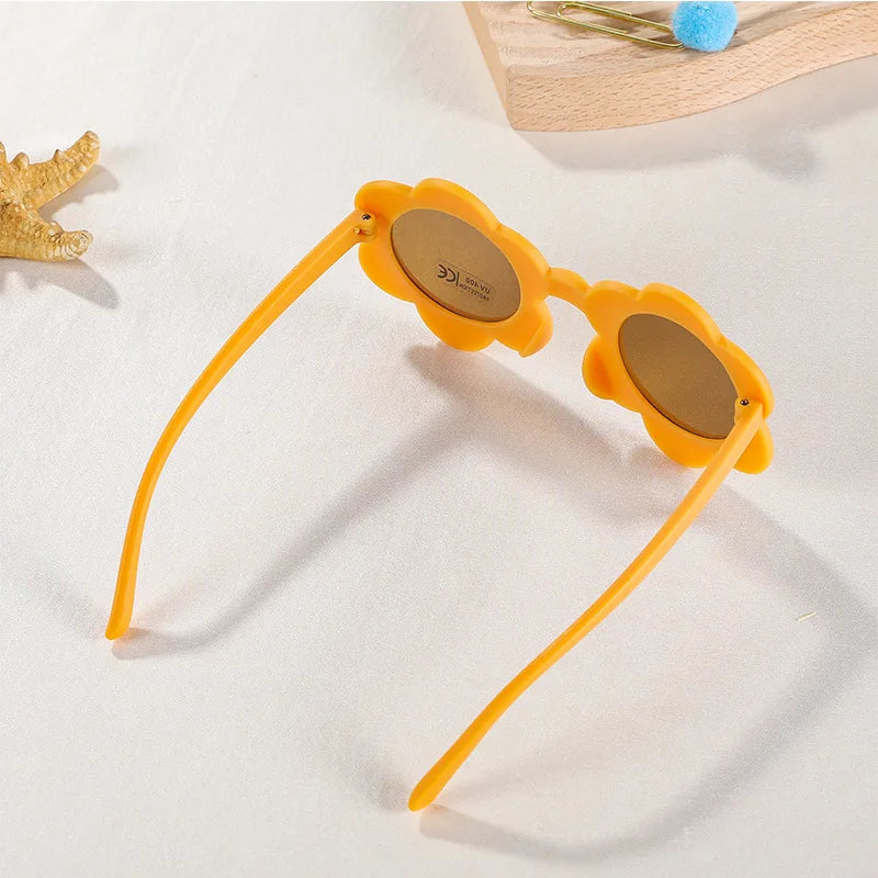 New Sun Flower Kids Sunglasses UV400 for Boy Girls Toddler Lovely Baby Sun Glasses Round Cute Children Outdoor Eyewear