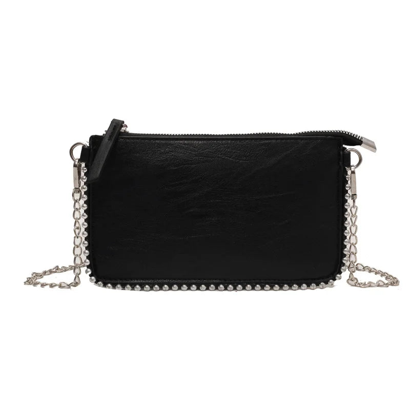 Sacs à bandoulière de couleur unie pour femmes, porte-monnaie à chaîne pour téléphone portable, sac messager à bandoulière tendance